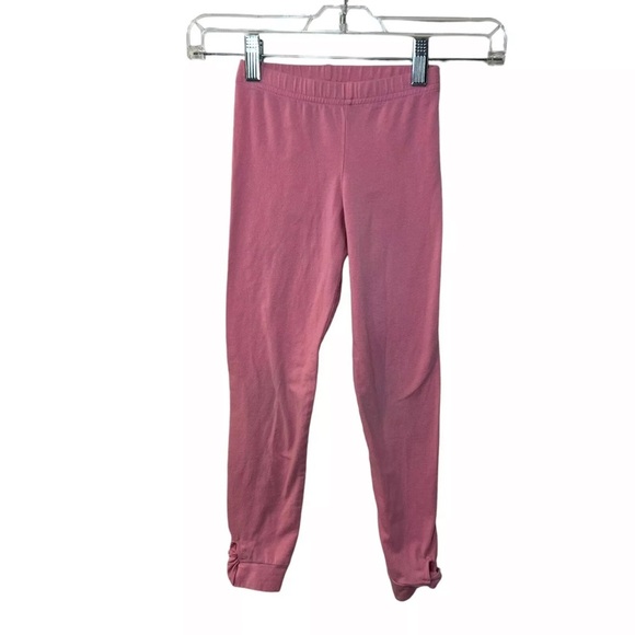 Old Navy Light Pink Knit Leggings Small 6-7 Knotted Hole at Hem Pull On Stretch - Picture 1 of 5